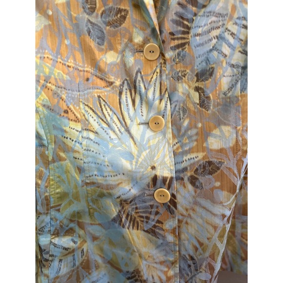 NWT Zanella Johanna Blazer Jacket 10 Yellow Green Floral Button Front Work Italy - Picture 3 of 12